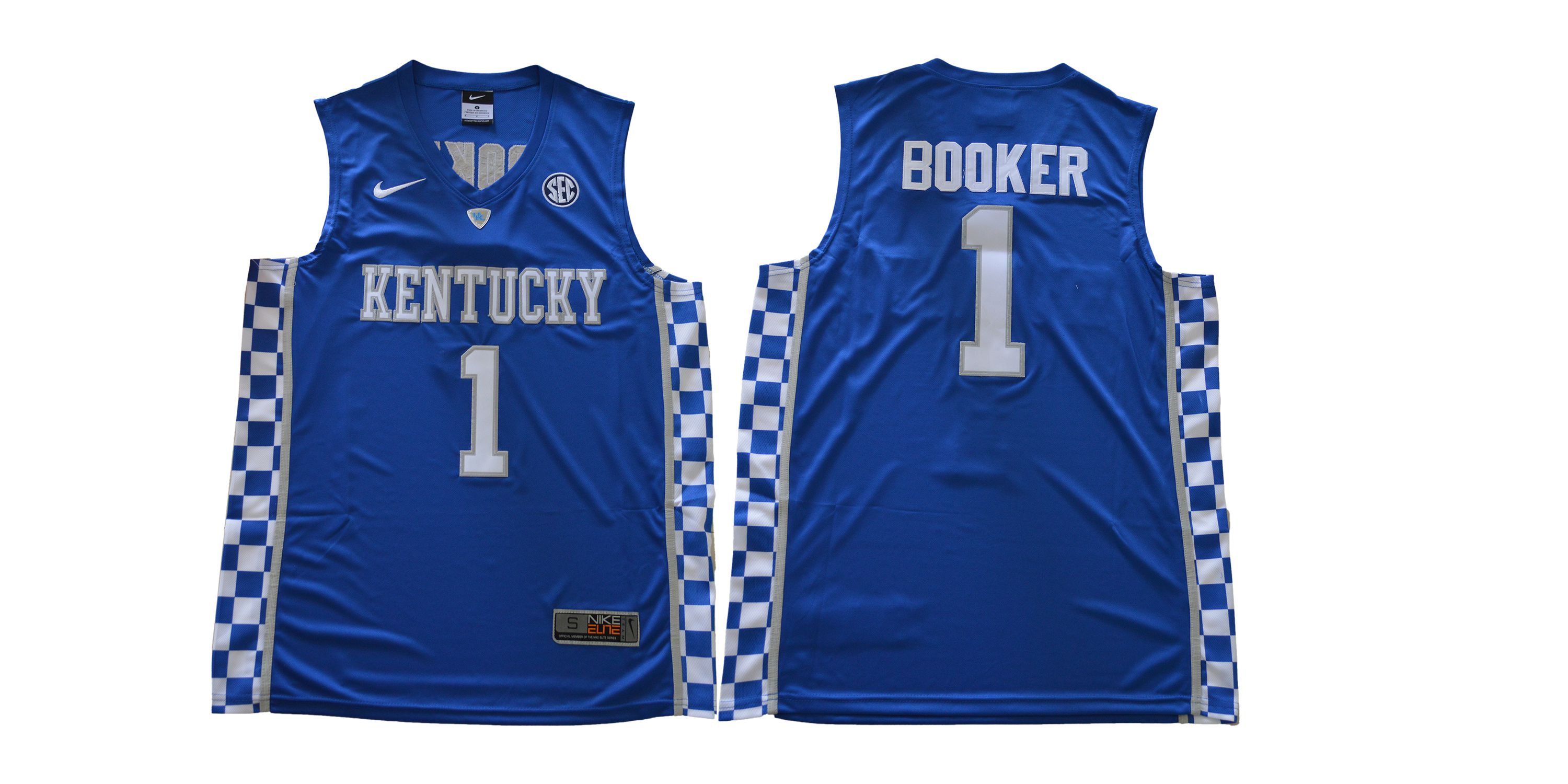 Men Kentucky Wildcats 1 Booker Blue NBA NCAA Jerseys